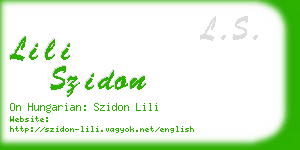 lili szidon business card